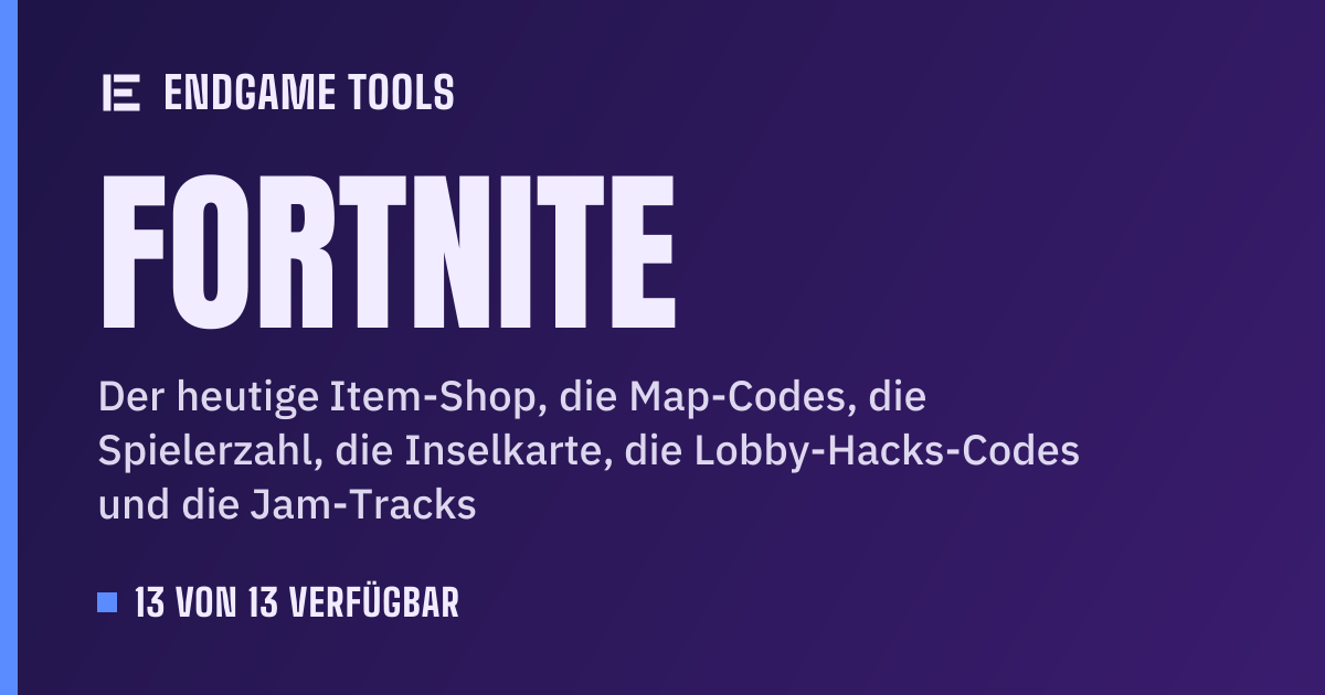 Neuralnetz: zuletzt im Fortnite-Item-Shop · Endgame Tools