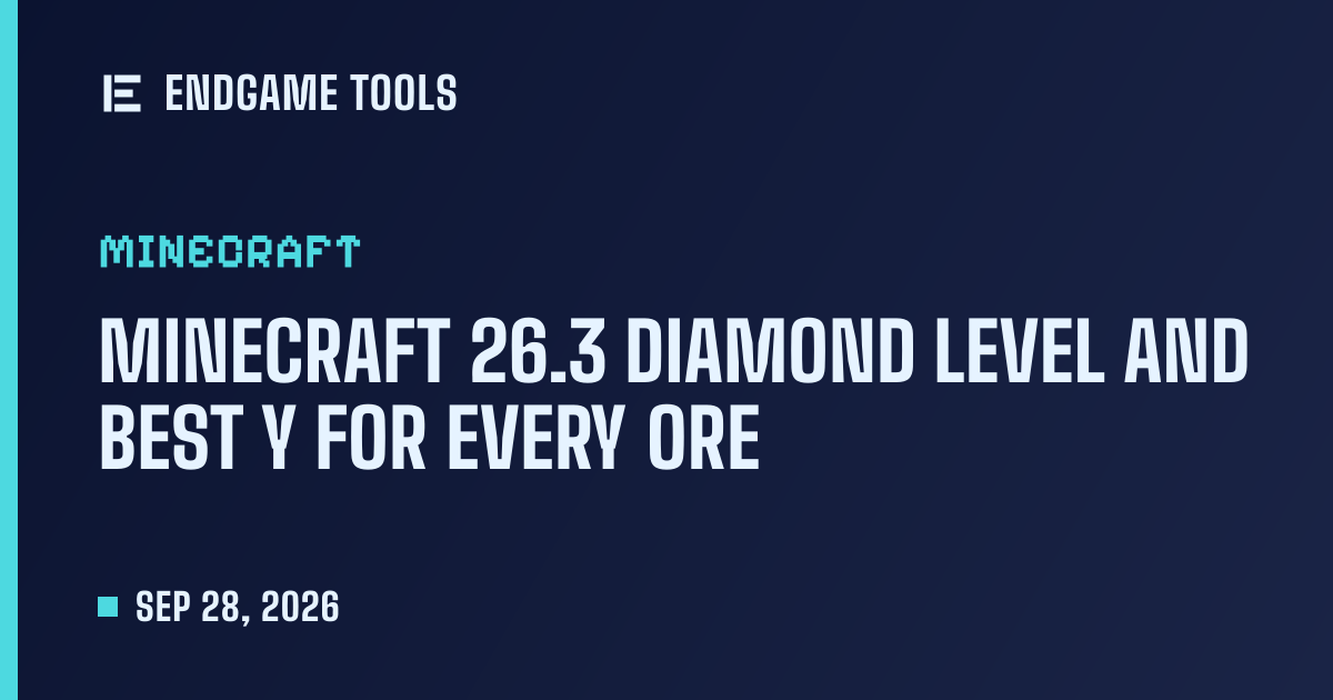 Minecraft 26.3 diamond level and best Y for every ore