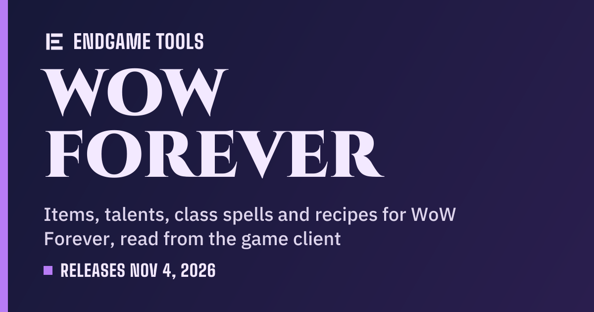 Garb of Fallen Felbark — WoW Forever item · Endgame Tools