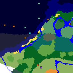 Karte des Seeds -8095186073652197047: 1.024 × 1.024 Blöcke um seinen Einstiegspunkt, mit Biomen und Bauwerken
