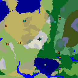 Map of seed 4205478603122477314: 1,024 by 1,024 blocks around its spawn, with its biomes and structures
