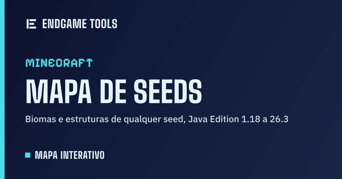Mapa de seeds do Minecraft (Java 26.3): biomas e vilas